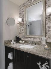 Piastrella di mosaico dipinta a mano Backsplash di piastrelle Acciaio inox traslucido grigio Combinazione di mosaico di vetro Pietra di cristallo Grigio acciaio MOS88-0204_m