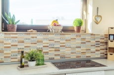Piastrella di mosaico a mano Backsplash di piastrelle Acciaio inox traslucido beige Mosaico di vetro rettangolare Pietra di cristallo Acciaio beige MOS87-52X_m