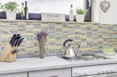 Piastrella di mosaico decorata a mano Backsplash di piastrelle Oro traslucido Rettangolo Mosaico di vetro Pietra di cristallo oro MOS87-29_m