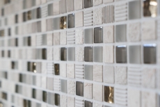 Piastrella di mosaico dipinta a mano Backsplash di piastrelle Traslucido grigio chiaro oro Mosaico di vetro Pietra di cristallo EP grigio chiaro oro MOS92-HQ12_m