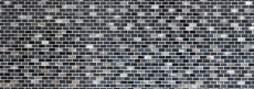 Piastrella di mosaico decorata a mano Backsplash di piastrelle Nero traslucido Brick Mosaico di vetro Pietra di cristallo Conchiglia nera MOS87-B03S_m