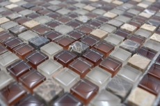 Piastrella di mosaico dipinta a mano Backsplash di piastrelle Marrone traslucido Mosaico di vetro Pietra di cristallo marrone BAGNO WC Cucina Muro MOS92-1304_m
