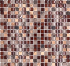 Piastrella di mosaico dipinta a mano Backsplash di piastrelle Marrone traslucido Mosaico di vetro Pietra di cristallo marrone BAGNO WC Cucina Muro MOS92-1304_m