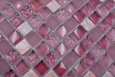 Piastrella di mosaico dipinta a mano Mosaico di vetro rosa traslucido Pietra di cristallo rosa BAGNO WC Cucina MOS92-1002_m