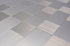 Piastrella di mosaico dipinta a mano autoadesiva alluminio argento metallo combinazione metallo MOS200-4MM87_m