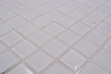 Piastrella di mosaico dipinta a mano Rivestimento autoadesivo bianco traslucido Mosaico di vetro bianco cristallo bianco opaco MOS200-4CM20_m