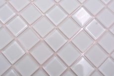 Piastrella di mosaico dipinta a mano Rivestimento autoadesivo bianco traslucido Mosaico di vetro bianco cristallo bianco opaco MOS200-4CM20_m