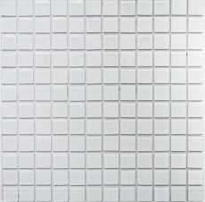 Piastrella di mosaico dipinta a mano Rivestimento autoadesivo bianco traslucido Mosaico di vetro bianco cristallo bianco opaco MOS200-4CM20_m