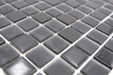 Piastrella di mosaico decorata a mano Rivestimento autoadesivo nero traslucido Mosaico di vetro Cristallo nero opaco MOS200-4CM22_m