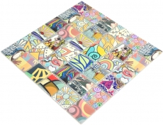 Mosaico colorato a mano in stile retrò POP UP ART design cucina MODERN MOS14-1606_m