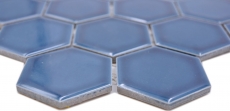 Mosaico ceramico a mano esagono blu-verde lucido piastrelle di mosaico parete backsplash cucina bagno MOS11H-0504_m