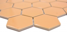 Mosaico in ceramica decorato a mano esagono ocra arancione lucido piastrella di mosaico parete backsplash cucina bagno MOS11H-1208_m