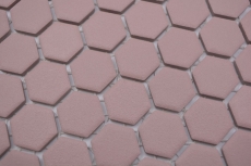 Mano modello mosaico ceramico esagono clinker rosso R10B piatto doccia pavimento piastrella mosaico piastrella cucina bagno pavimento MOS11H-0900-R10_m
