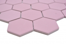 Modello a mano in ceramica esagono rosa antico R10B piatto doccia pavimento piastrella mosaico cucina bagno pavimento MOS11H-1112-R10_m