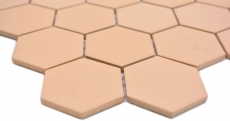 Mosaico a mano in ceramica esagono ocra arancione R10B piatto doccia piastrella pavimento piastrella mosaico cucina bagno pavimento MOS11H-0808-R10_m