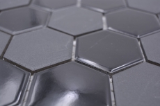 Mano modello mosaico ceramico esagono nero lucido R10B piatto doccia pavimento piastrella mosaico piastrella cucina bagno pavimento MOS11H-0311-R10_m
