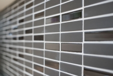 Piastrella di mosaico a mano in ceramica aste marrone non smaltato piatto doccia in vetro piastrella per pavimento MOS24-1313-R10_m