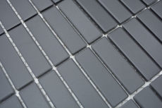 Piastrella di mosaico a mano in ceramica aste nere non smaltate piatto doccia piastrella per pavimento MOS24B-0310-R10_m