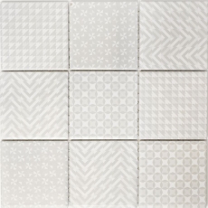 Ceramica vintage retrò grigio Geo Grey MOS22B-1402_f | 10 tappetini a mosaico
