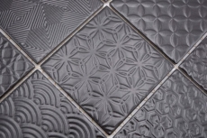 Rivestimento a mosaico vintage retrò per la cucina nero Spirito nero MOS22B-1403_f | 10 tappetini a mosaico