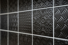 Rivestimento a mosaico vintage retrò per la cucina nero Spirito nero MOS22B-1403_f | 10 tappetini a mosaico