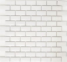 Mini Metro Subway mosaico piastrelle ceramica BIANCO backsplash cucina MOS26-0102_f | 10 tappetini mosaico