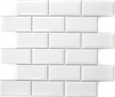 Metro Subway mosaico piastrelle ceramica BIANCO backsplash cucina muro MOS26M-0101_f | 10 mosaico tappetini