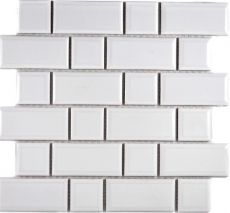 Metro Subway mosaico piastrelle ceramica bianco backsplash cucina muro MOS26WM-0101_f | 10 mosaico tappetini