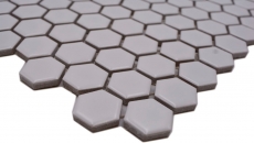 Piastrelle mosaico ceramica esagono bianco opaco parete doccia piastrelle specchio parete MOS11A-0111_f | 10 tappetini mosaico