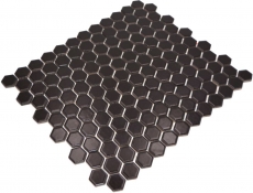 Piastrelle di mosaico in ceramica esagono nero opaco doccia splashback piastrelle backsplash MOS11A-0311_f | 10 tappetini di mosaico
