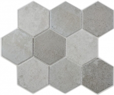 Piastrelle di mosaico ceramica grigio esagono cemento piastrella cucina WC piastrella bagno MOS11F-0204_f | 10 tappetini mosaico