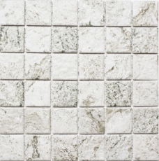 Piastrella a mosaico effetto pietra naturale grigio beige struttura backsplash MOS16-HWA4LG_f | 10 tappetini a mosaico