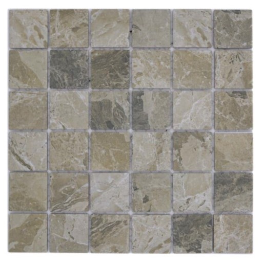 Mosaico in pietra naturale beige sabbia marrone testurizzato MOS16-AISO89_f | 10 tappetini a mosaico