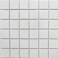 Piastrella a mosaico ceramica bianca lucida specchio parete bagno MOS16B-0101_f