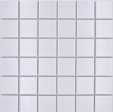 Piastrella a mosaico ceramica bianca opaca specchio parete bagno MOS16B-0111_f