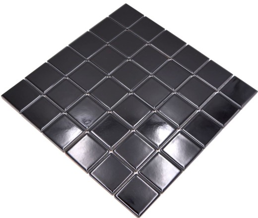 Piastrella a mosaico in ceramica nera lucida Backsplash cucina MOS16B-0301_f