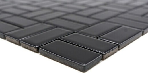 Piastrella a mosaico in ceramica mulino a vento nero lucido piastrella WC bagno MOS24-CWM8BG_f