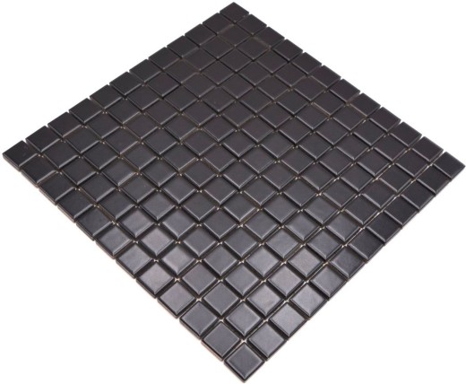 Piastrella a mosaico in ceramica nera opaca MOS18D-0311_f