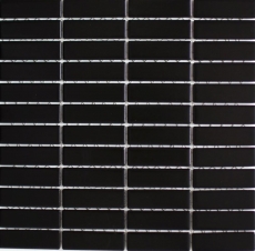 Mosaico ceramico aste nero opaco mosaico parete cucina MOS24-0311_f