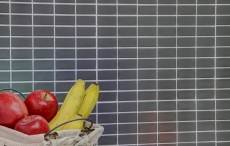 Piastrella a mosaico ceramica metallo grigio aste metallo opaco MOS24B-0211_f