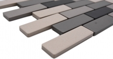 Piastrella a mosaico in ceramica beige chiaro grigio mattone non smaltato piatto doccia piastrella per pavimento MOS26-0206-R10_f