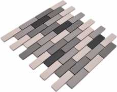 Piastrella a mosaico in ceramica beige chiaro grigio mattone non smaltato piatto doccia piastrella per pavimento MOS26-0206-R10_f