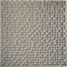Piastrella di mosaico ECO GLAS Smalto crema opaco MOS140-03C_f | 10 tappetini di mosaico