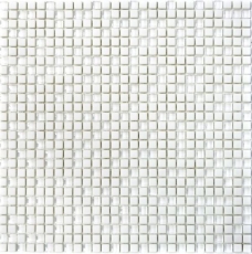 Piastrella di mosaico ECO GLAS Smalto bianco opaco MOS140-07W_f | 10 tappetini di mosaico