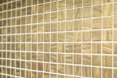 Piastrella di mosaico ECO GLAS oro satinato MOS360-05_f | 10 tappetini di mosaico