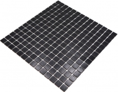 Piastrella di mosaico in vetro nero per pareti piastrelle bagno MOS50-0302_f | 10 tappetini a mosaico