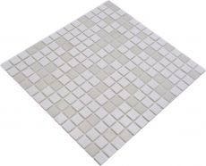 Mosaico piastrelle vetro bianco piastrelle bagno piastrelle doccia alzatina piastrelle specchio MOS52-0103_f | 10 mosaico tappetini
