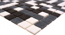 Mosaico piastrelle vetro muro piastrelle bagno piastrelle doccia splashback piastrelle specchio bianco grigio nero MOS52-0302_f | 10 mosaico tappetini