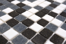 Mosaico piastrelle vetro muro piastrelle bagno piastrelle doccia splashback piastrelle specchio bianco grigio nero MOS52-0302_f | 10 mosaico tappetini