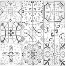 Piastrella di mosaico vintage retrò Mosaico di vetro grigio traslucido Crystal GERMANY MOS68-Retro-G_f | 10 tappetini di mosaico